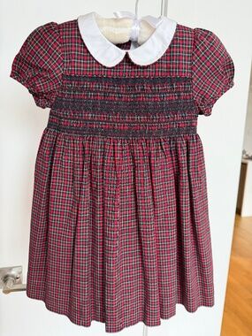 Ralph Lauren Plaid Smocked Cotton Dress